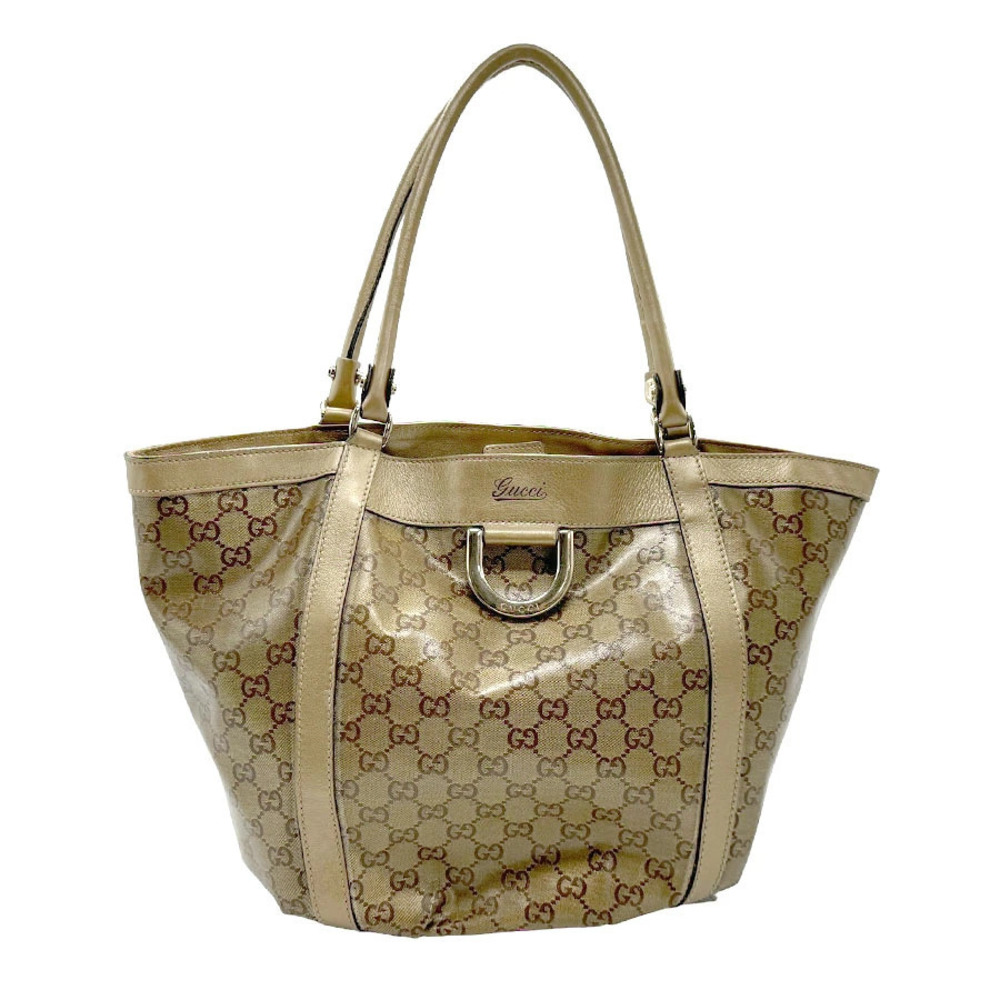 Gucci Tote GG Crystal Leather Shoulder Bag Gold